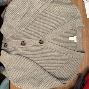 H&M Light Gray Ribbed Cardigan